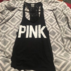 PINK Laceback Tank Top